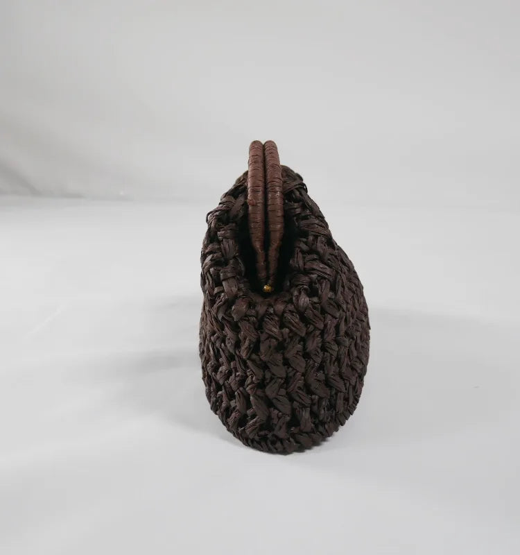 Woven Banquet Handbag Summer Bohemian Seaside Vacation Beach Bag Fashionable Advanced Clip Crossbody Bag Brand Women's Woven Bag
