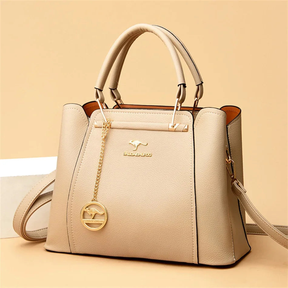 3 Layers Large Capacity Women Tote Bag Soft Leather Luxury Handbags Women Bags Designer Solid Color Crossbody Bag Hand Bags 2025