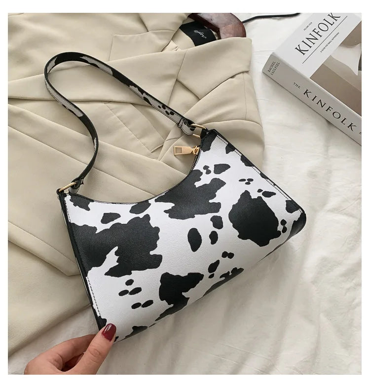 Fashion Zebra Print Women Luxury Handbag PU Simple Underarm Shoulder Bags Female Daily Design Totes Purse Pouch сумка багет