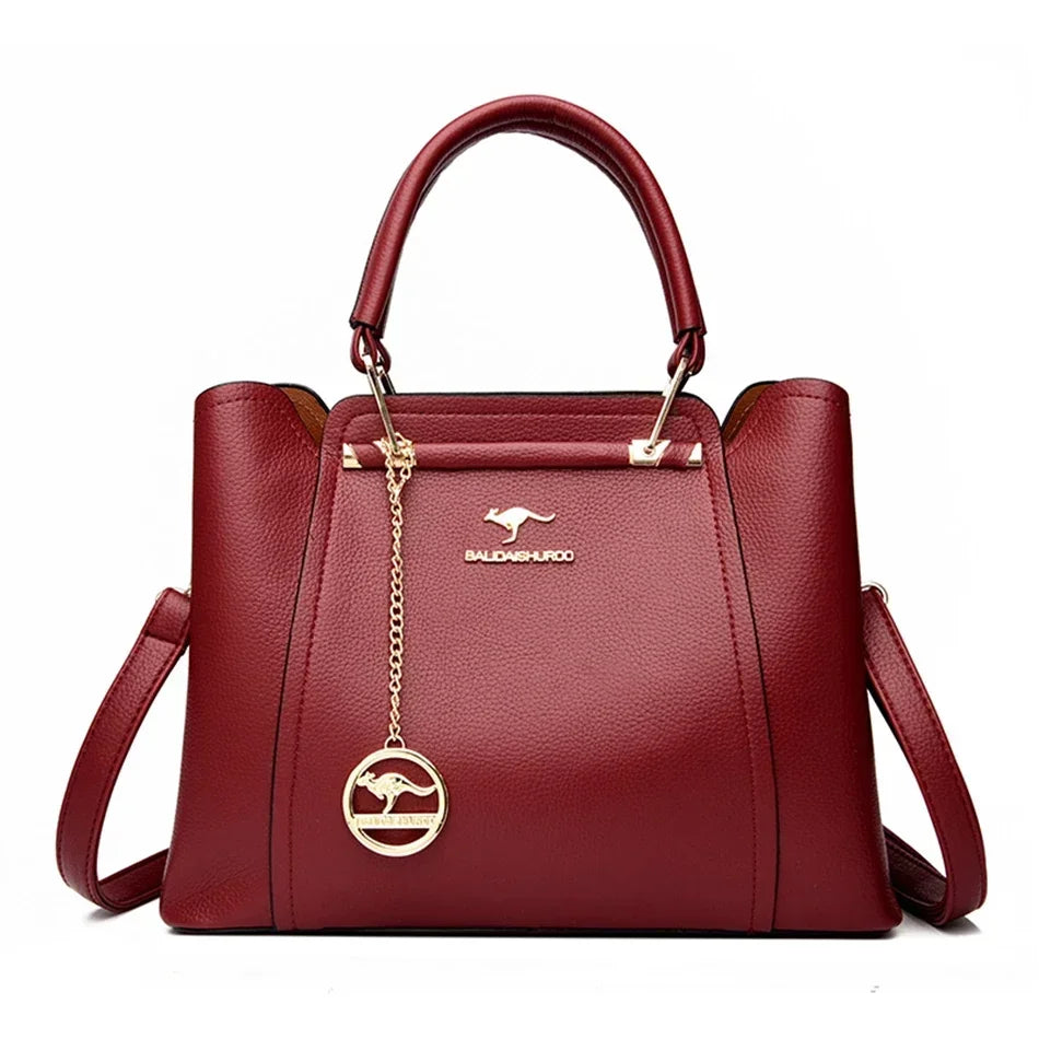 3 Layers Large Capacity Women Tote Bag Soft Leather Luxury Handbags Women Bags Designer Solid Color Crossbody Bag Hand Bags 2025