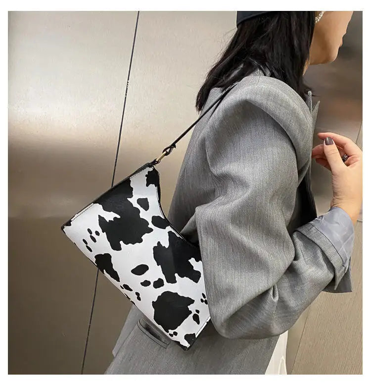 Fashion Zebra Print Women Luxury Handbag PU Simple Underarm Shoulder Bags Female Daily Design Totes Purse Pouch сумка багет