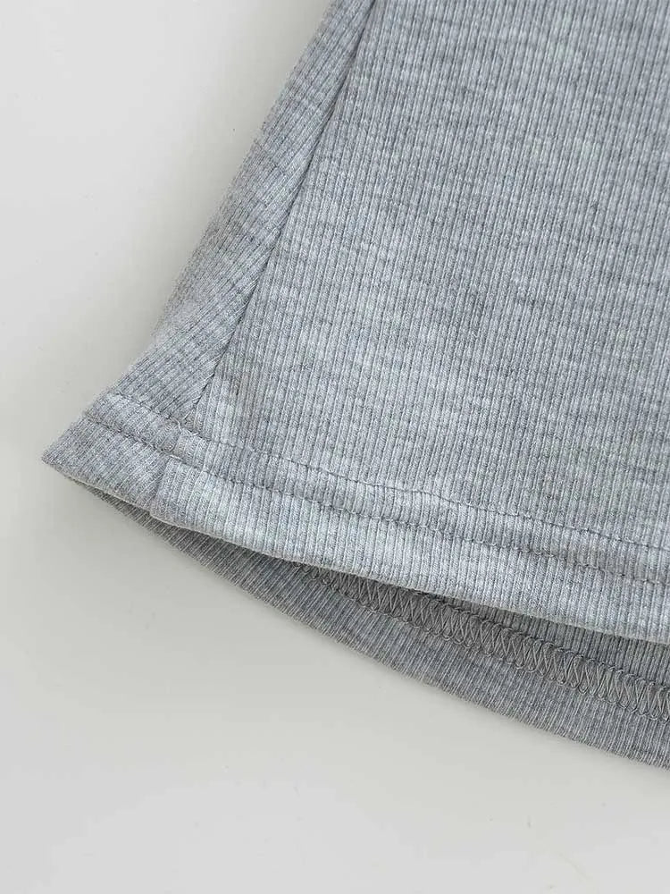 Square Neck High Crop Top