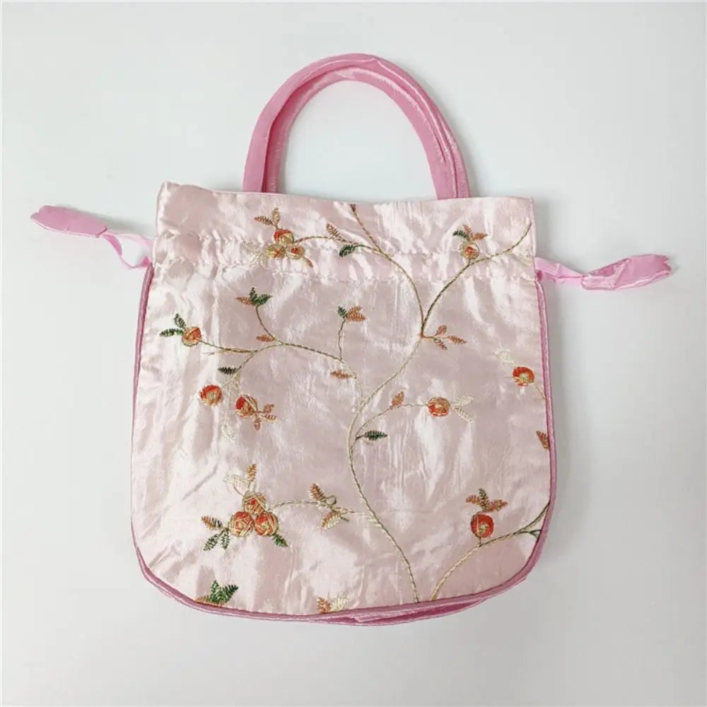Embroidered Flower Handbags Ethnic Style Cosmetic Handbag Purse Top Handle National Style Purse Women