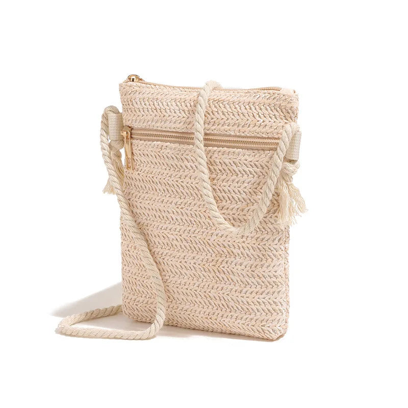 New Single Shoulder Crossbody Bag Mobile Phone Bag Beach Handbag Large Capacity Women Summer Crossbody Shoulder Bag