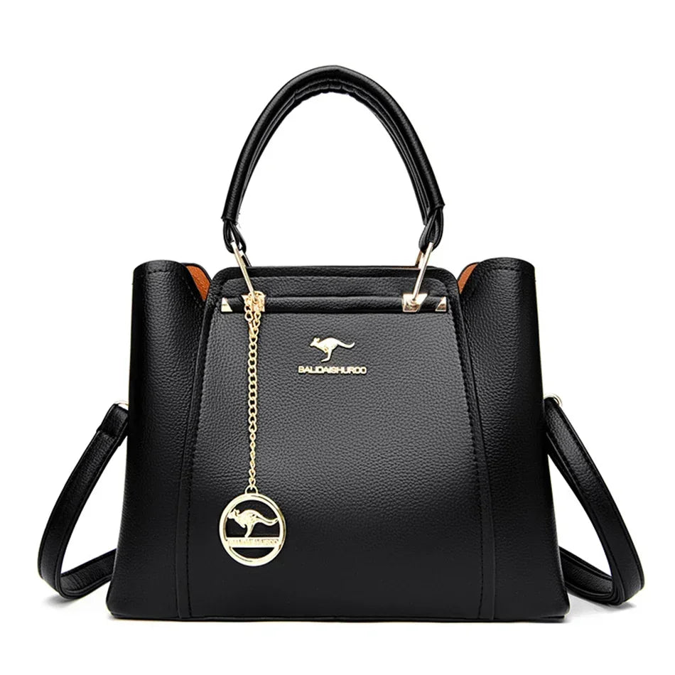 3 Layers Large Capacity Women Tote Bag Soft Leather Luxury Handbags Women Bags Designer Solid Color Crossbody Bag Hand Bags 2025