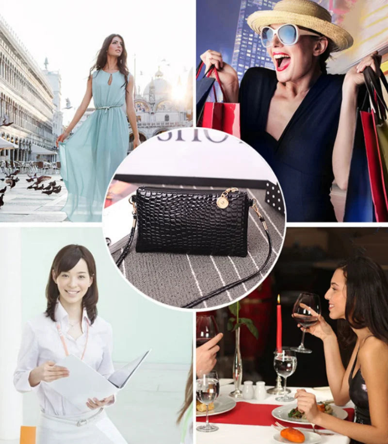 Mini Pu Fashion Women Shoulder Bag Messenger Bag Designer Luxury Crocodile Pattern Phone Bag Coin Purse Girls Handbag Tote Bag