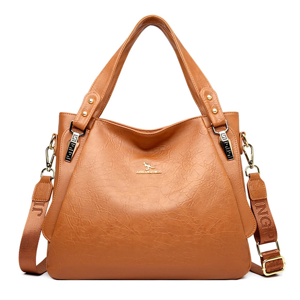 Genuine Soft Leather Shoulder Crossbody Tote Messenger Bag Large Capacity