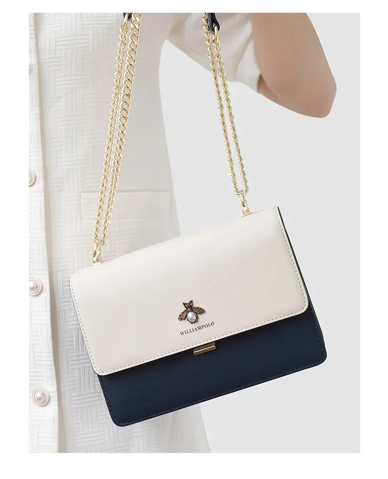 Chain Shoulder Women's  Crossbody Leather Bag (WILLIAMPOLO)