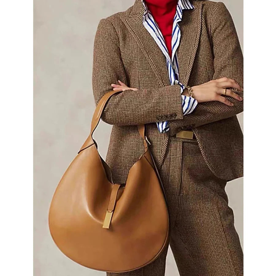 Women's Underarm bag Suede Splicing Pu Crescent Leather Bag