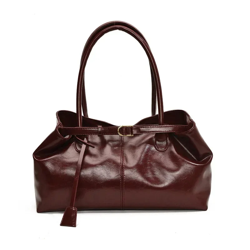 PU Leather Tote Slouchy Hobo Handbag