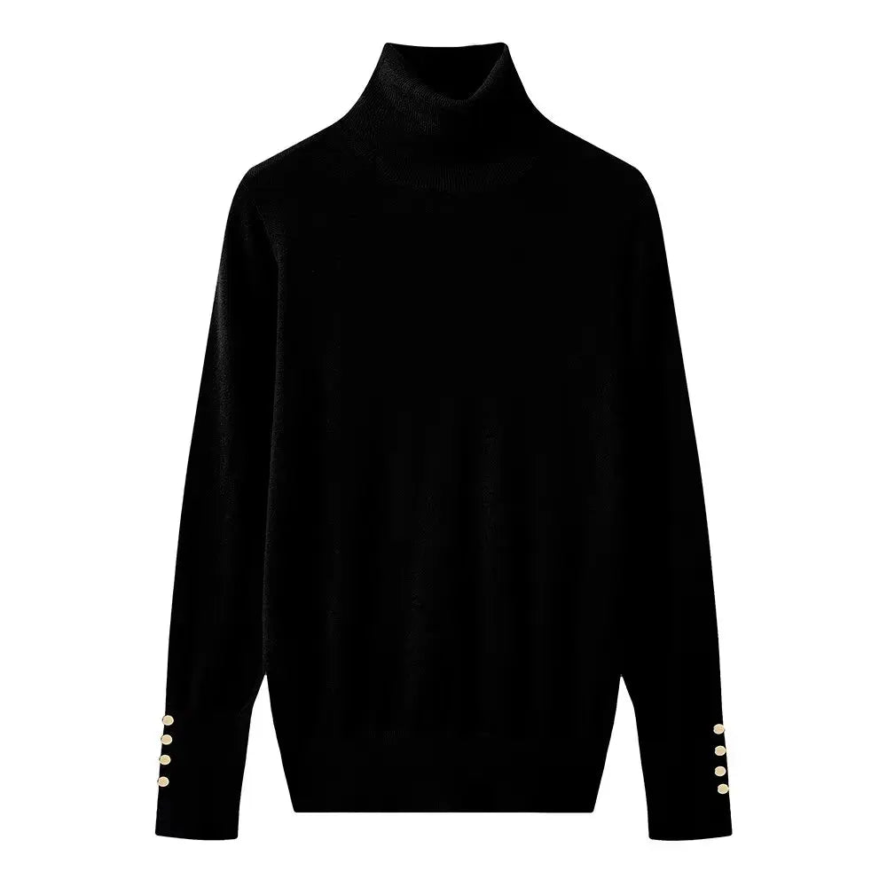 Women Long Sleeve Basic Turtleneck Knit Sweater Casual Pullover Knitwear