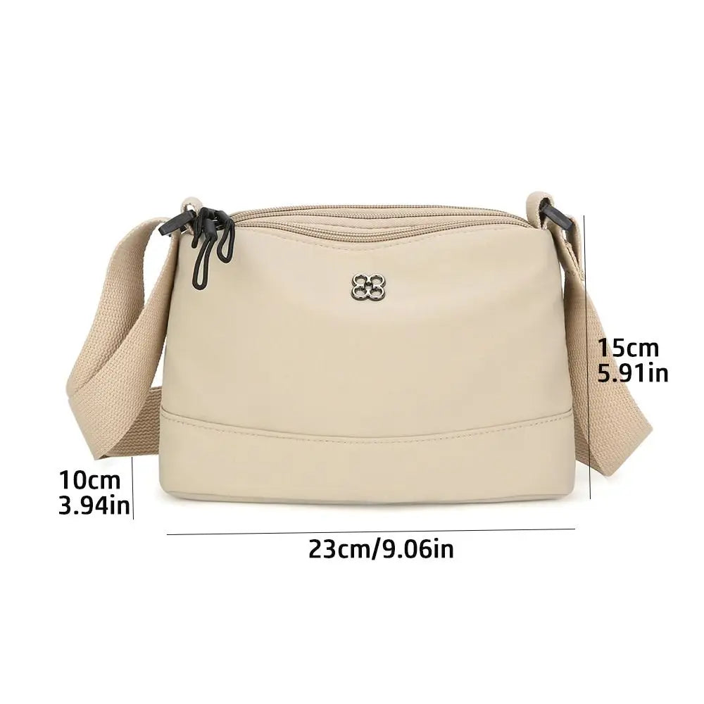 New Soft Nylon Cloth Women Shoulder Bag Multiple Pockets Casual Style Crossbody Bags Solid Color Tote Bag Girls