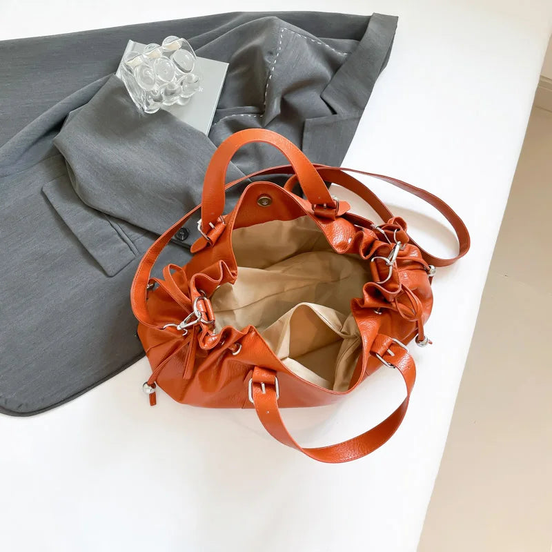 PU Leather Handbag Fashion Solid Vintage & Classic  Crossbody Bag