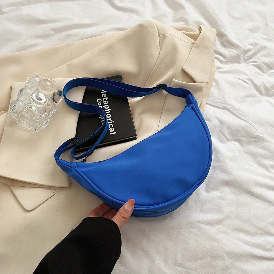 Simple Design Women's Messenger Bag Fashion Ladies Nylon Hobos Small Shoulder Bags Vintage Female Girls Purse Cloth Handbags
