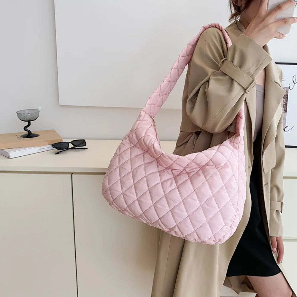 Fashion Women Winter Handbag Shoulder Bag Large Capacity Space Pad Cotton Crossbody Bag Tote Bags Ladies Quilted Shopper Bag
