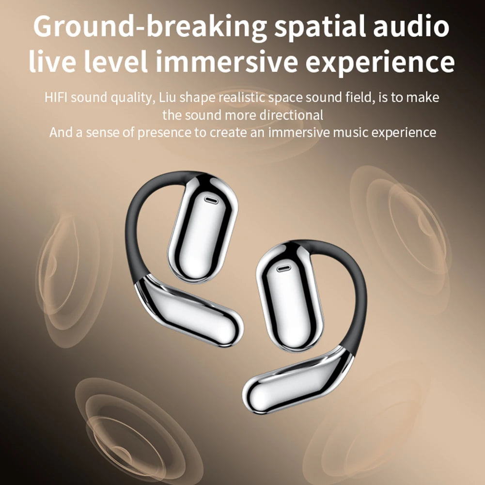 AI Translator Earbuds Touch Screen Open Ear Bluetooth 5.4 Voice Real-Time Language Translator