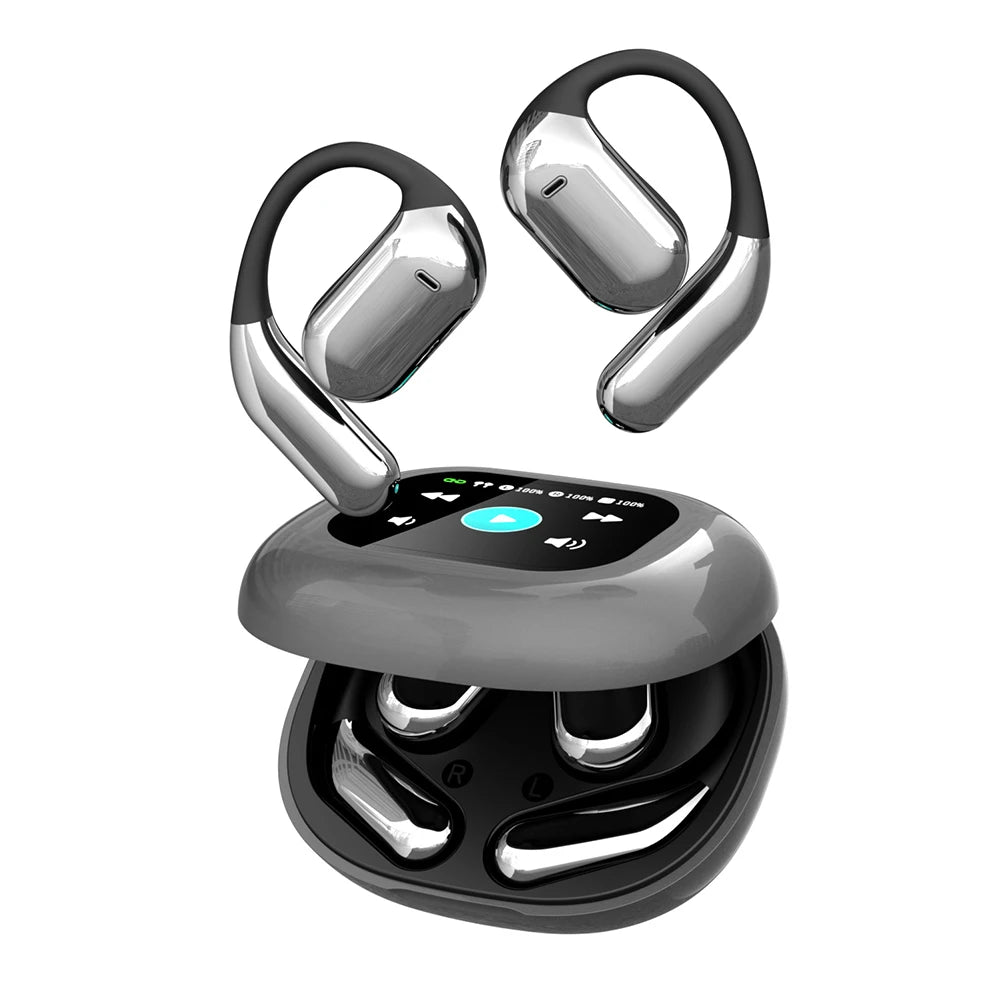 AI Translator Earbuds Touch Screen Open Ear Bluetooth 5.4 Voice Real-Time Language Translator