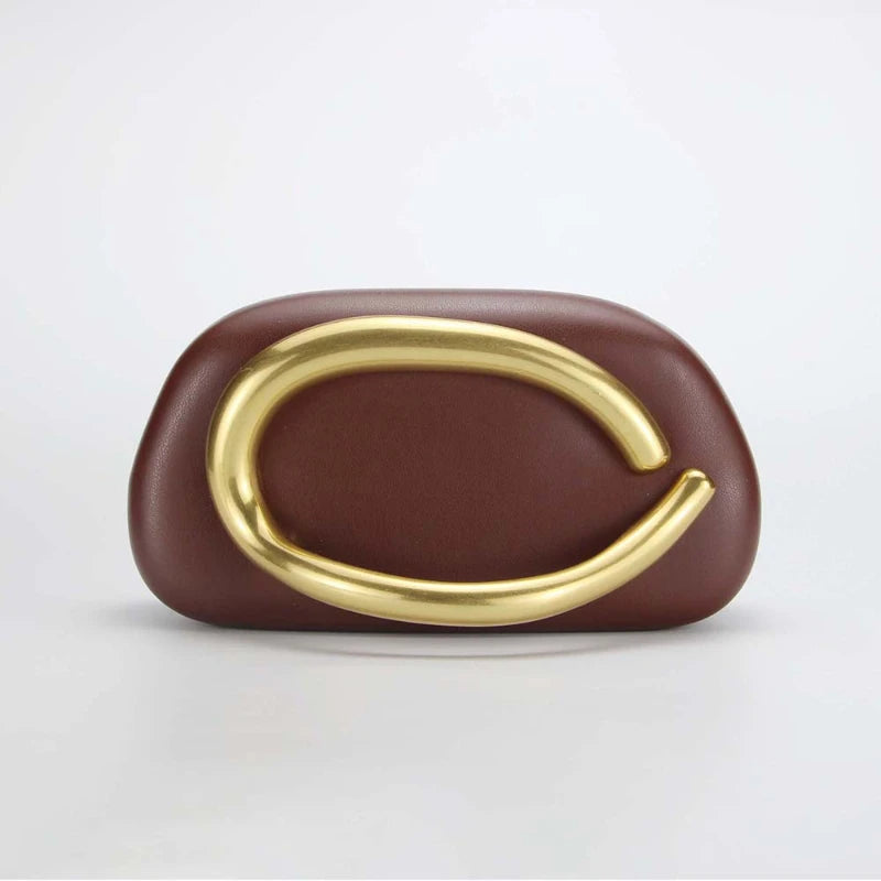 Box Bag Metal Details Crossbody Pu Leather Clutch Shoulder Luxury Brand Handbags Women's Handbag Ladies Female Evening Purse Red