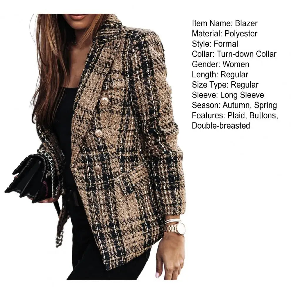 Premium Double-Breasted Tweed Blazer*
