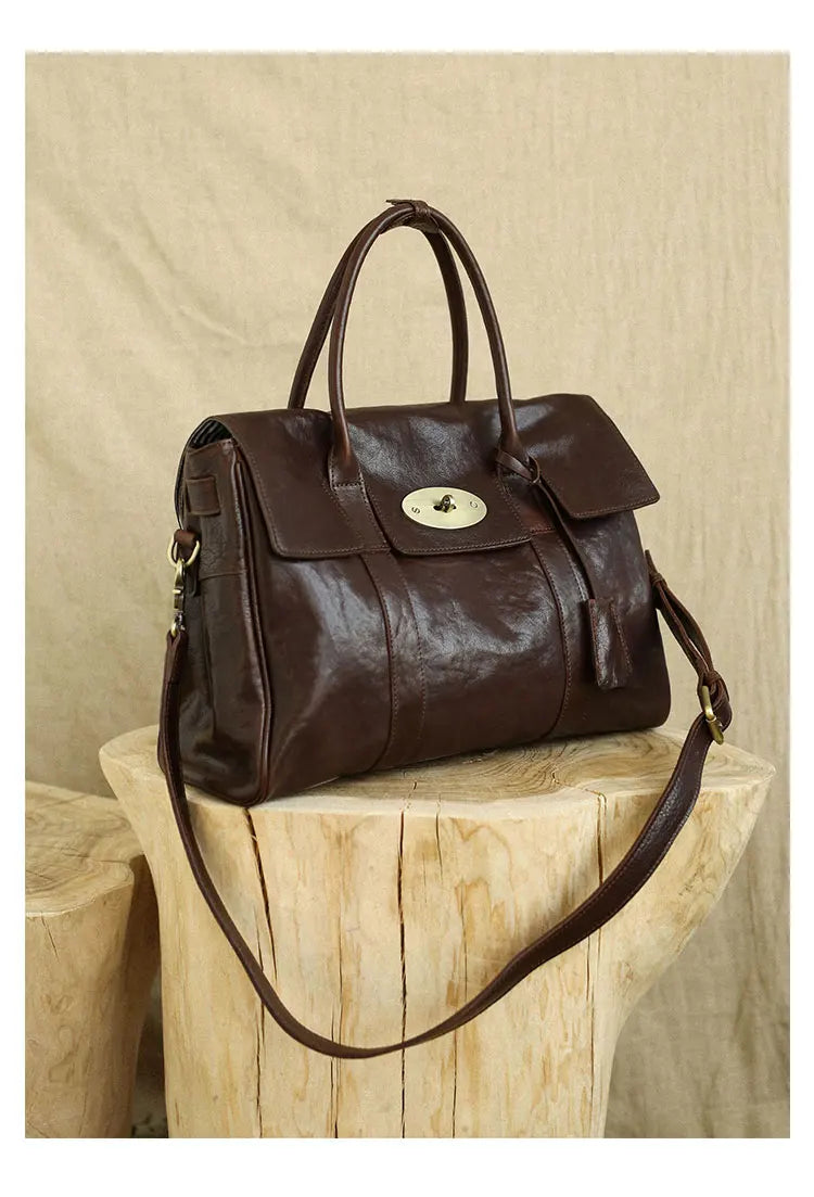 designer handmade genuine leather women large-capacity handbag fashion vintage cowhide multifunctional shoulder crossbody bag