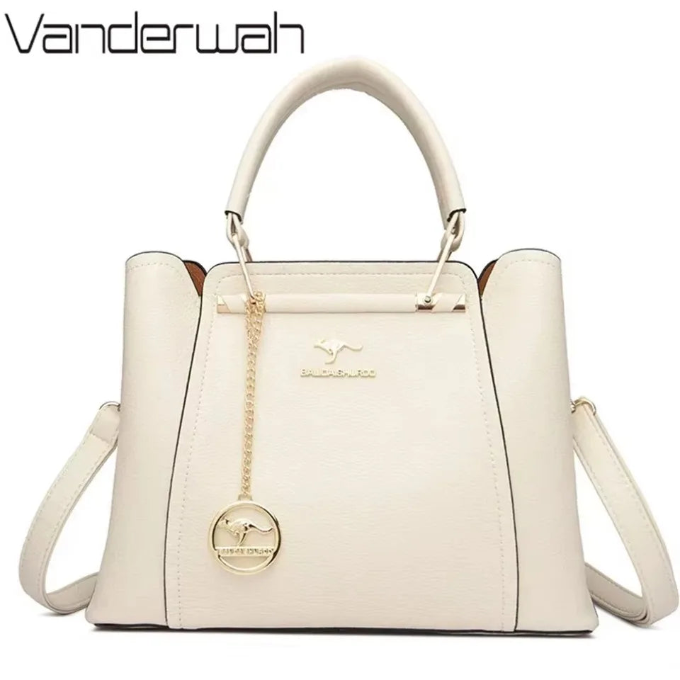 3 Layers Large Capacity Women Tote Bag Soft Leather Luxury Handbags Women Bags Designer Solid Color Crossbody Bag Hand Bags 2025
