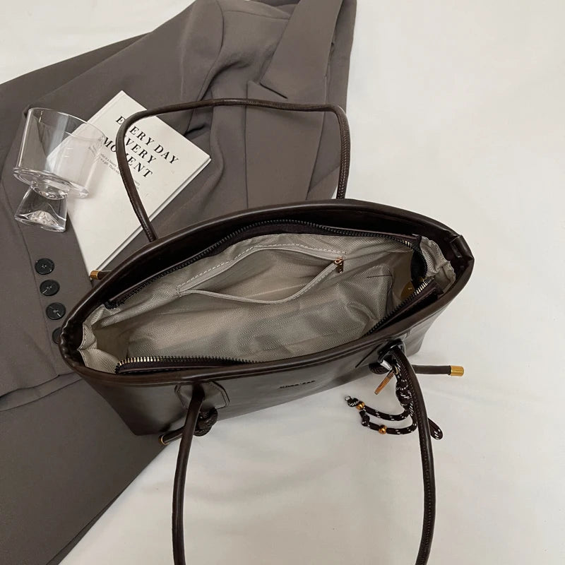 PU Leather Shoulder Bags For Women 2025 Spring Y2K Trend Female Crossbody Bag Lady Handbags And Purses Retro Tote Bag