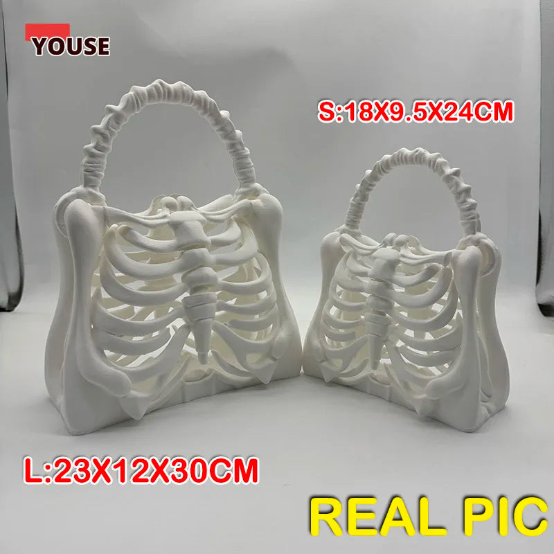 Novelty Skeleton Handbag Gothic Rib Cage Shape Purse, Unique Halloween Party Clutch Bag for Women ,Clutch Bag for Costume Party