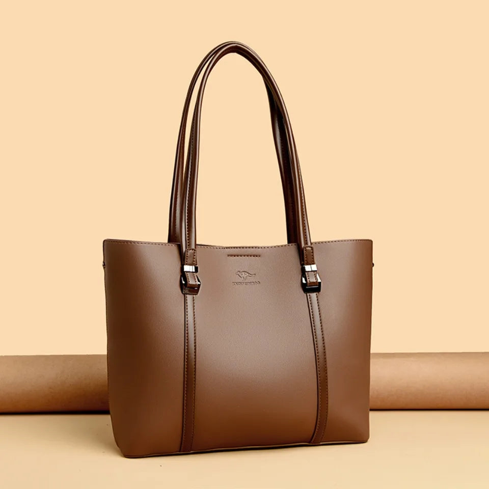 Shopping Bags for Daily Commuting Luxury Shoulder Bags High-End Pu Leather Handbags Caual Tote Hand Bags For Mother Sac New