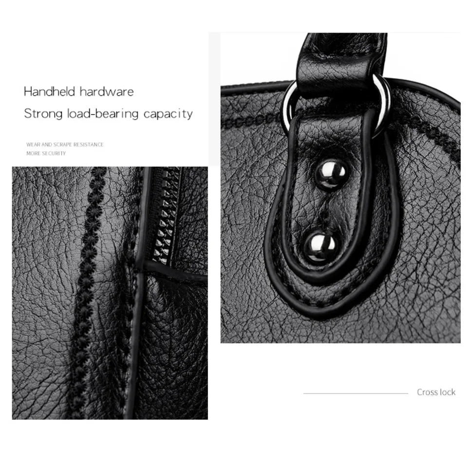Genuine Kangaroo Brand Soft Pu Leather Hand Bag Small Handbags Women Shoulder Bags for Mother 3 Layers Tote Commuting Bag Summer