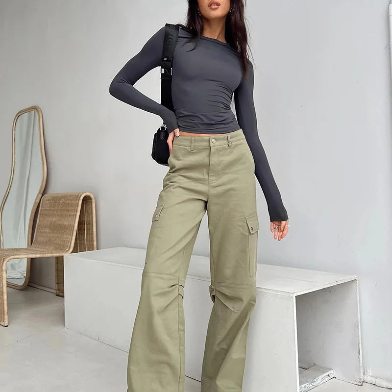 Women Casual Long Sleeve Pullover Shirt |💥 Solid Slim Fit Streetwear Base Tee🙋