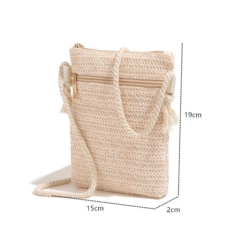 New Single Shoulder Crossbody Bag Mobile Phone Bag Beach Handbag Large Capacity Women Summer Crossbody Shoulder Bag