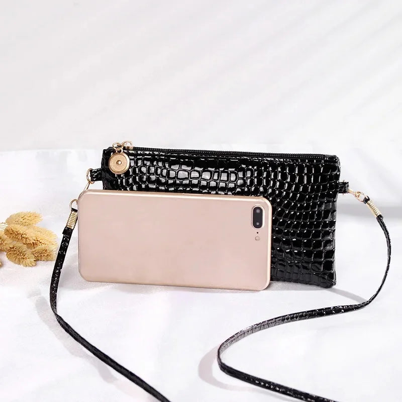 Mini Pu Fashion Women Shoulder Bag Messenger Bag Designer Luxury Crocodile Pattern Phone Bag Coin Purse Girls Handbag Tote Bag
