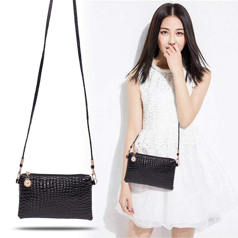 Mini Pu Fashion Women Shoulder Bag Messenger Bag Designer Luxury Crocodile Pattern Phone Bag Coin Purse Girls Handbag Tote Bag
