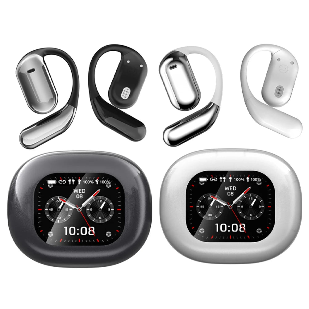 AI Translator Earbuds Touch Screen Open Ear Bluetooth 5.4 Voice Real-Time Language Translator
