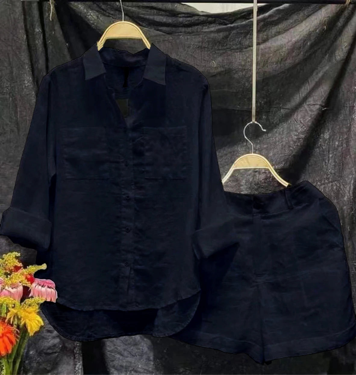 🙋Long Sleeve & Shorts Cotton Linen Casual Set for Women💥💯