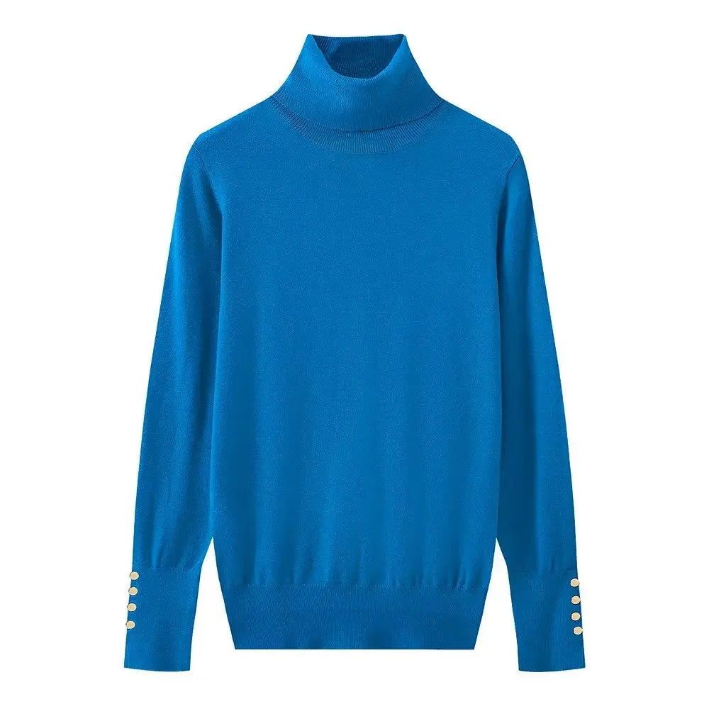 Women Long Sleeve Basic Turtleneck Knit Sweater Casual Pullover Knitwear