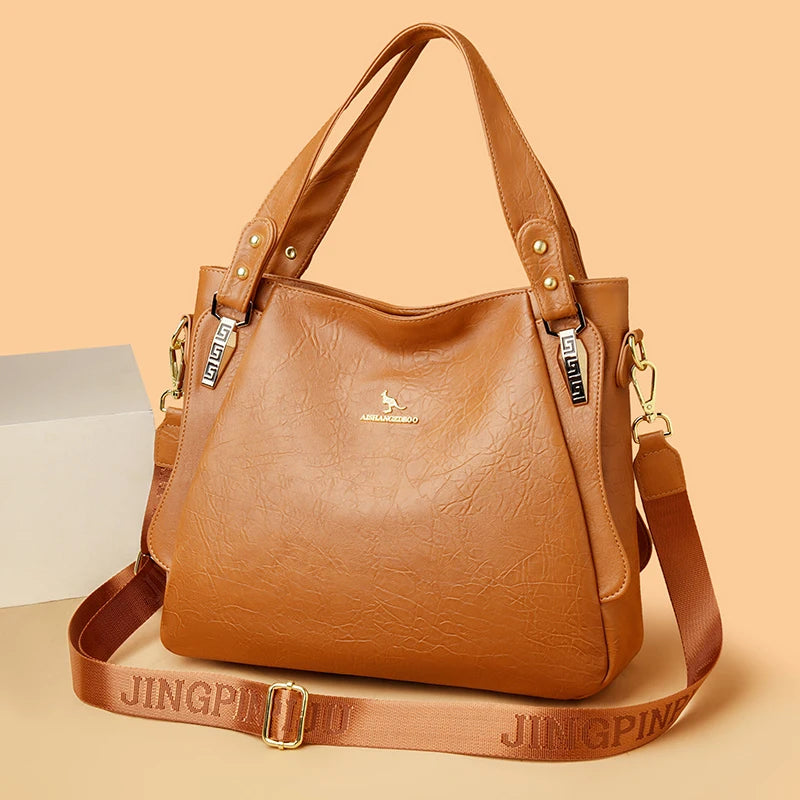 Genuine Soft Leather Shoulder Crossbody Tote Messenger Bag Large Capacity
