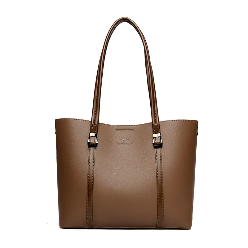 Shopping Bags for Daily Commuting Luxury Shoulder Bags High-End Pu Leather Handbags Caual Tote Hand Bags For Mother Sac New
