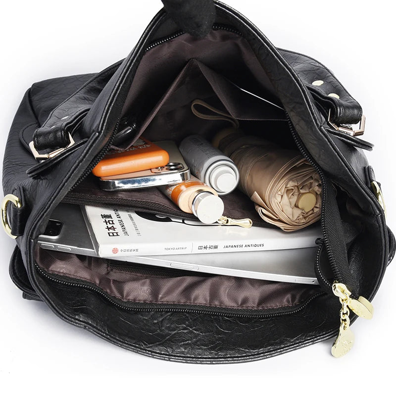 Genuine Soft Leather Shoulder Crossbody Tote Messenger Bag Large Capacity