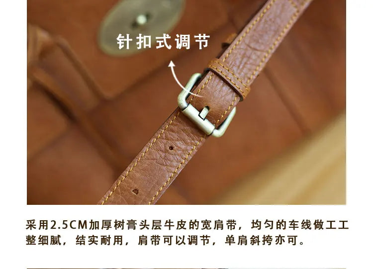 designer handmade genuine leather women large-capacity handbag fashion vintage cowhide multifunctional shoulder crossbody bag