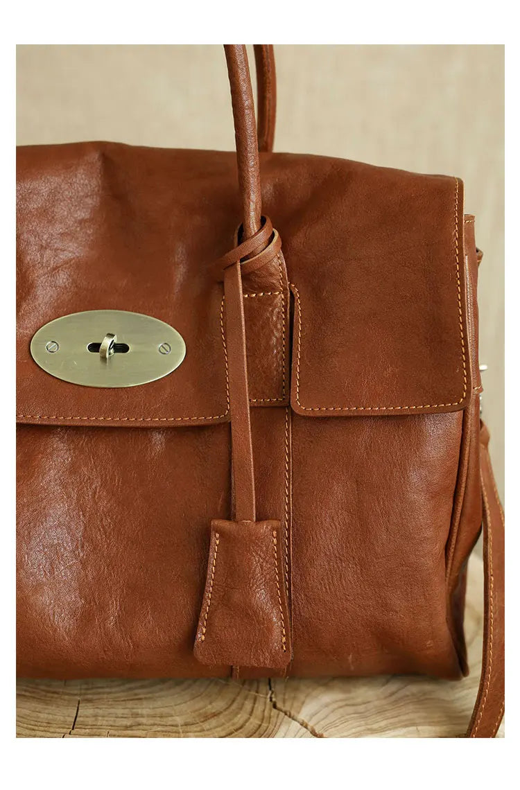 designer handmade genuine leather women large-capacity handbag fashion vintage cowhide multifunctional shoulder crossbody bag