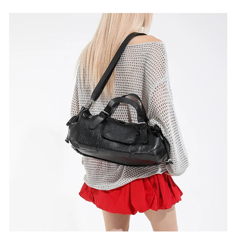 PU Leather Handbag Fashion Solid Vintage & Classic  Crossbody Bag
