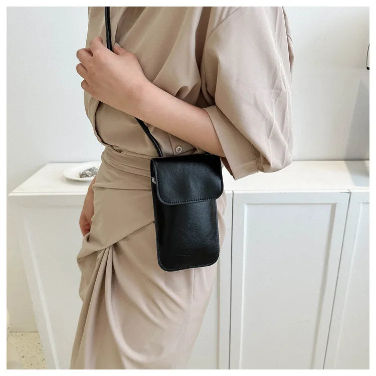 New Fashion Gold Silver Glossy Mini Bag Casual Versatile Shoulder Crossbody Bag for Women Outdoor Portable Mobile Phone Bag