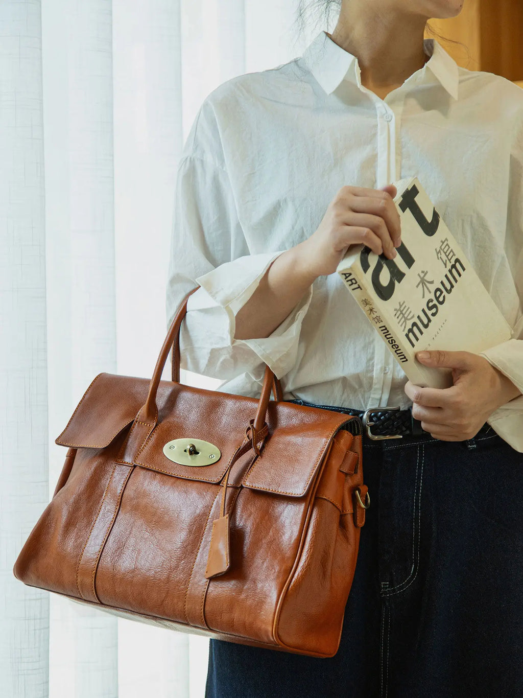 designer handmade genuine leather women large-capacity handbag fashion vintage cowhide multifunctional shoulder crossbody bag