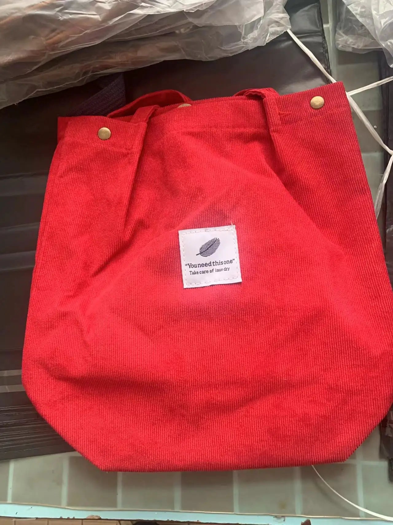 Women Corduroy Shoulder Shopping Bags Reusable Casual Outdoor Party Tote 2024 New Female Bag Handbags with Button Eco Organizer