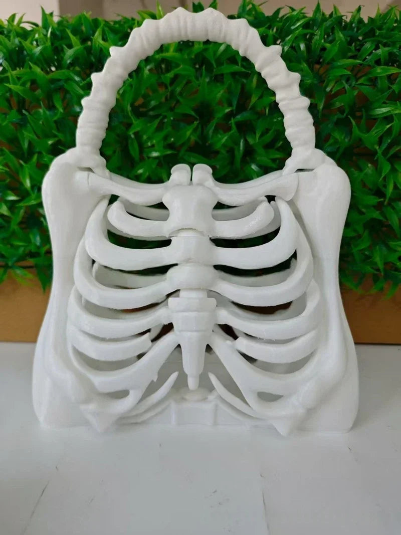 Novelty Skeleton Handbag Gothic Rib Cage Shape Purse, Unique Halloween Party Clutch Bag for Women ,Clutch Bag for Costume Party