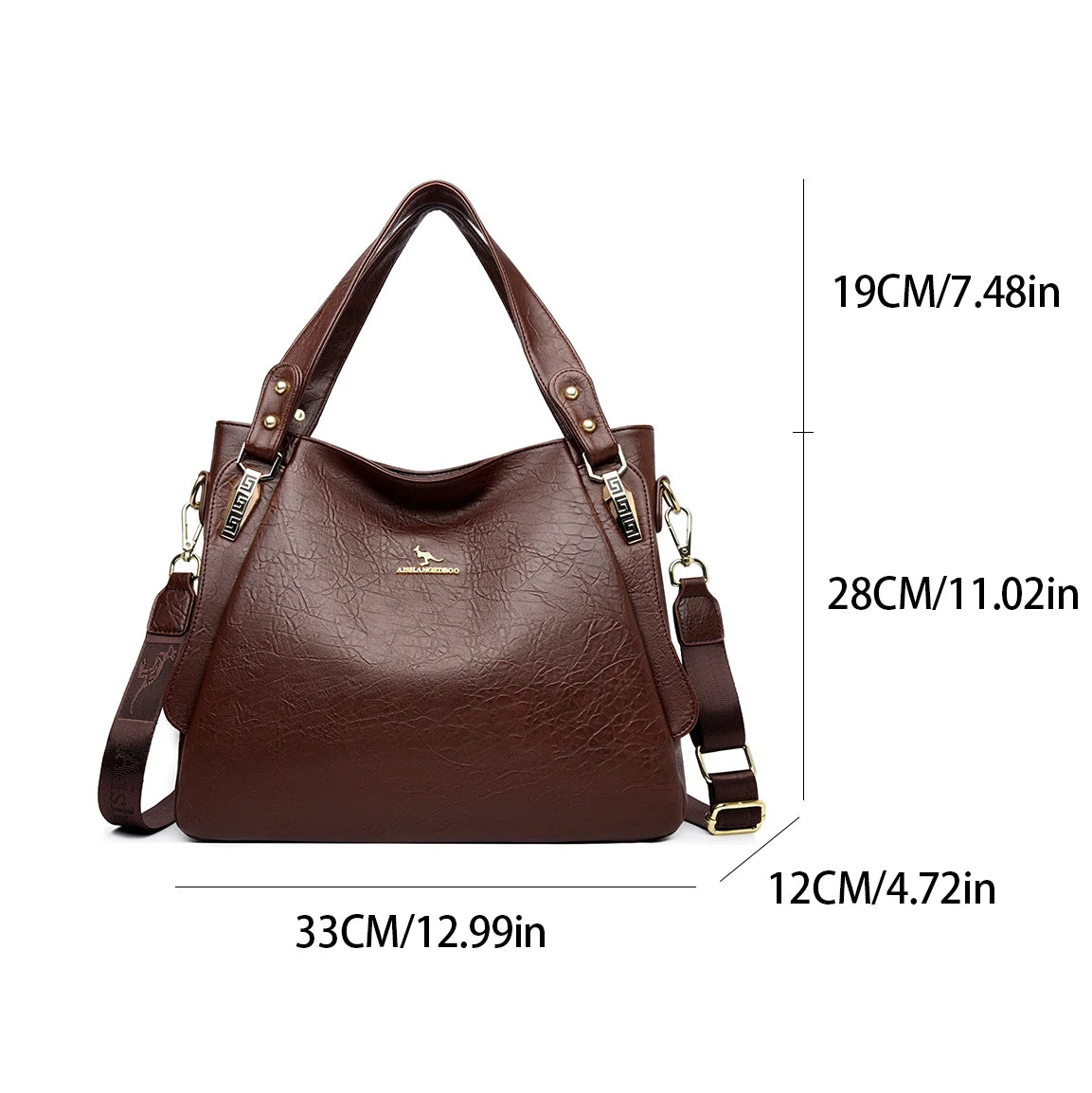 Genuine Soft Leather Shoulder Crossbody Tote Messenger Bag Large Capacity