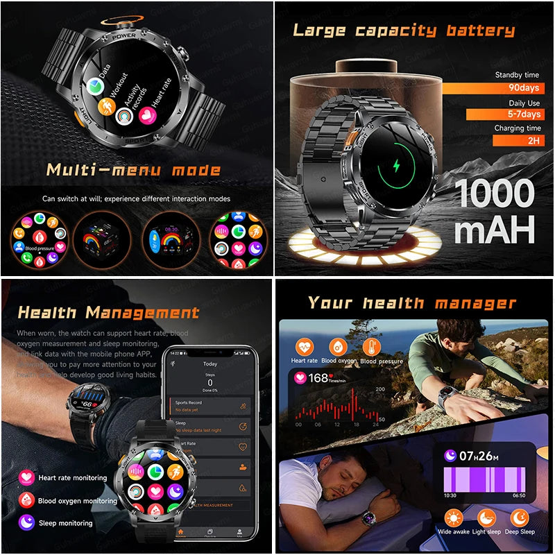 T-Rex 3 Military Grade Smart Watch IP68 Waterproof GPS/ Bluetooth
