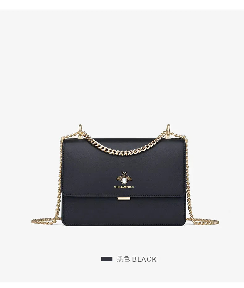 Chain Shoulder Women's  Crossbody Leather Bag (WILLIAMPOLO)