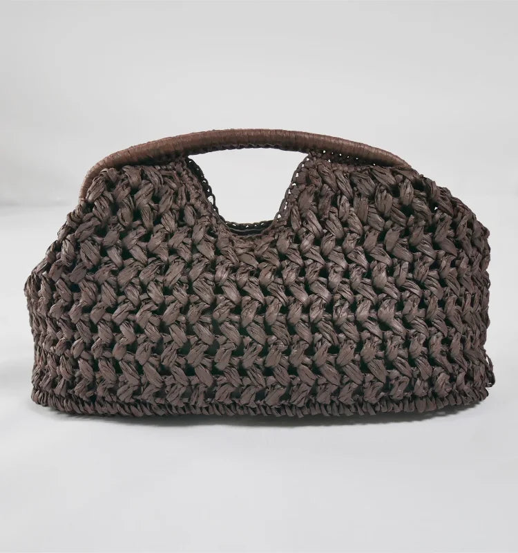 Woven Banquet Handbag Summer Bohemian Seaside Vacation Beach Bag Fashionable Advanced Clip Crossbody Bag Brand Women's Woven Bag
